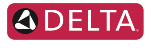 Delta logo as a featured brand that Riley Inc in Altoona will service and install for plumbing related work